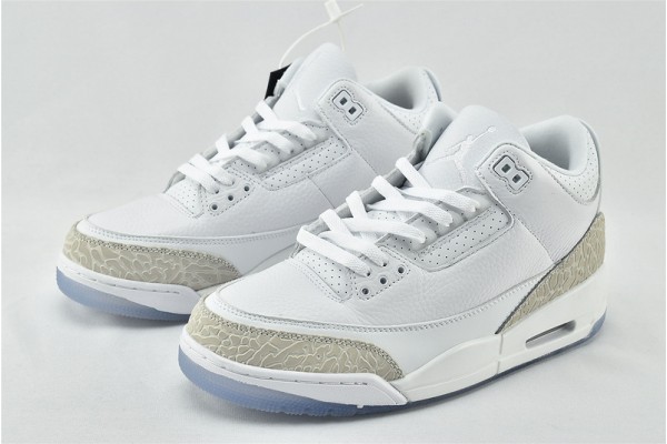 Air Jordan 3 Pure White 136064 111 Womens And Mens Shoes